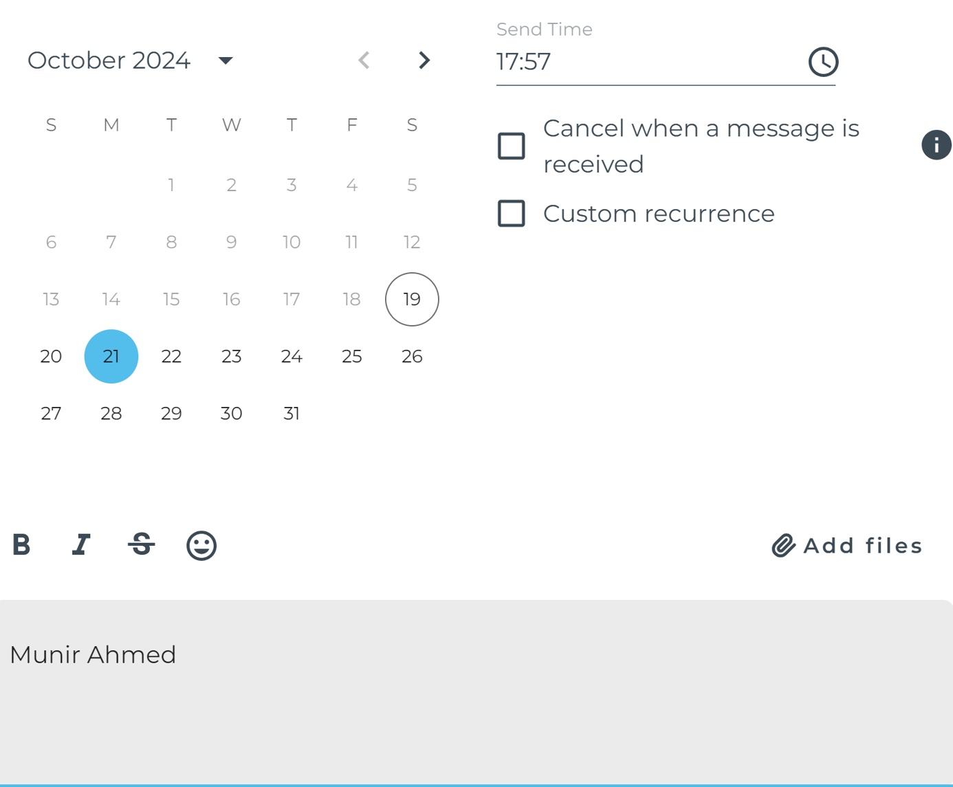 schedule msg on whatsapp web