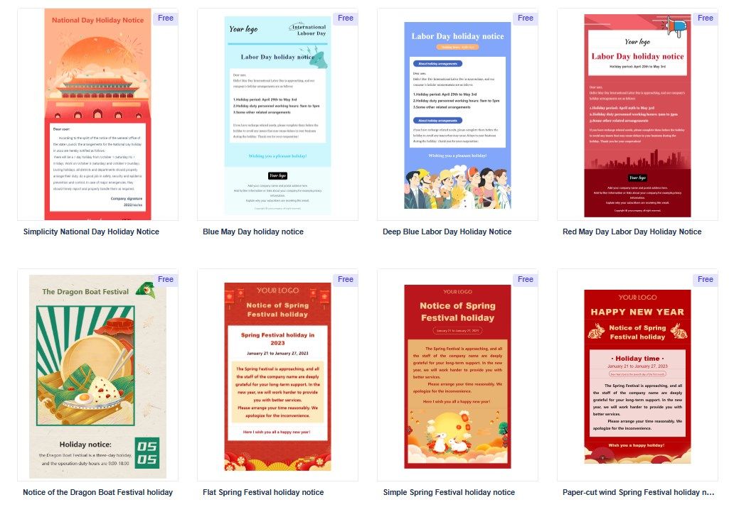holidays greeting template