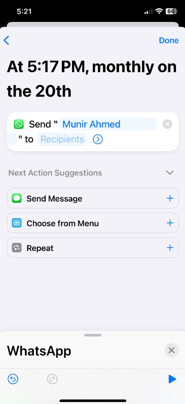 whatsapp schedule message iphone