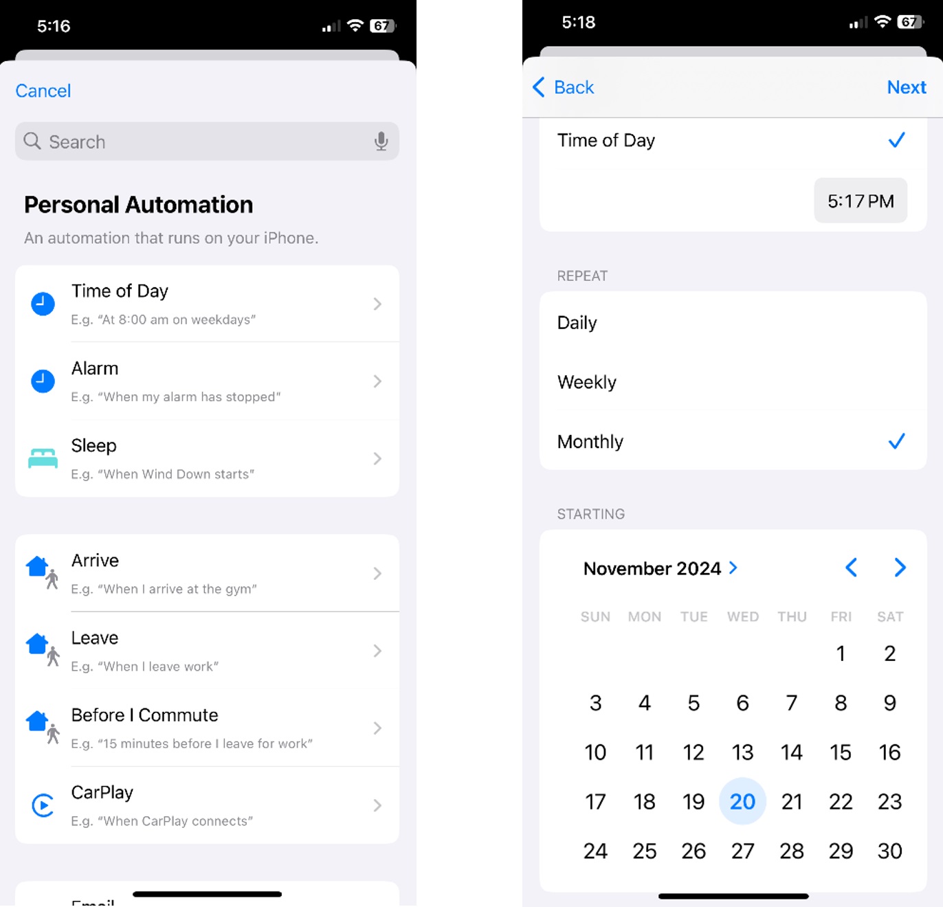 schedule whatsapp message iphone