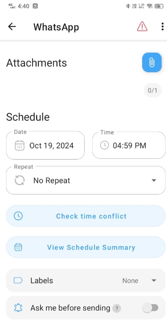 how to send whatsapp message at scheduled time