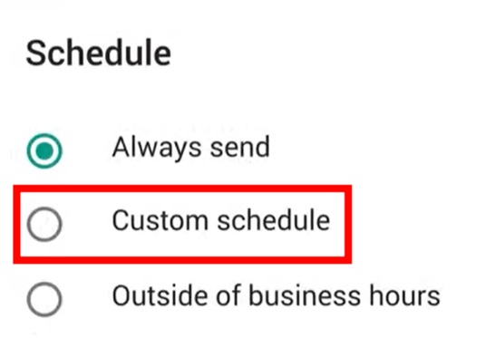 scheduling a message on whatsapp