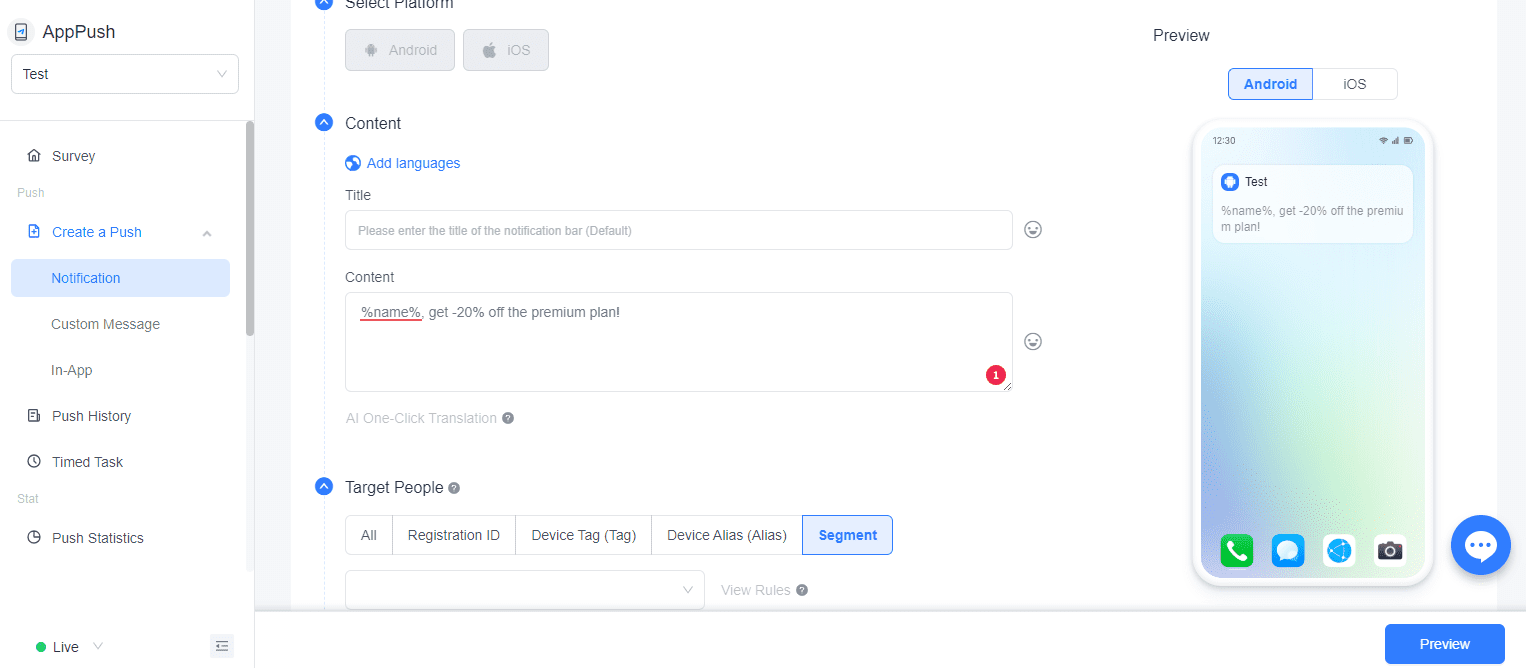 Personalize your push notifications for even better results