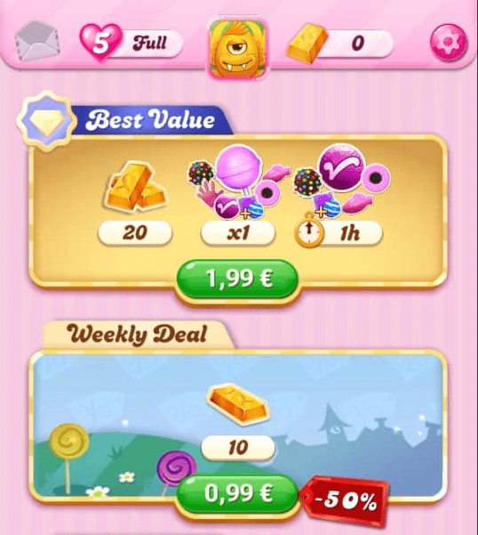 Candy Crush Saga has mastered the art of in-app purchases