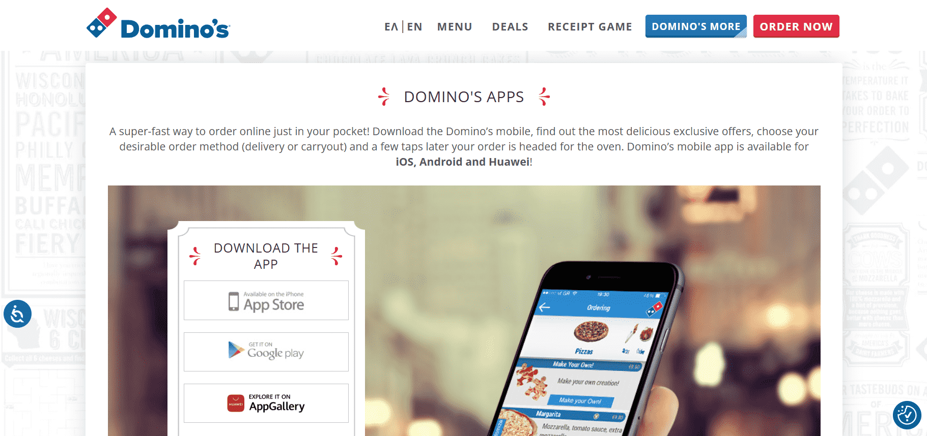 The app of Domino's Pizza triggers automated push notification campaigns.