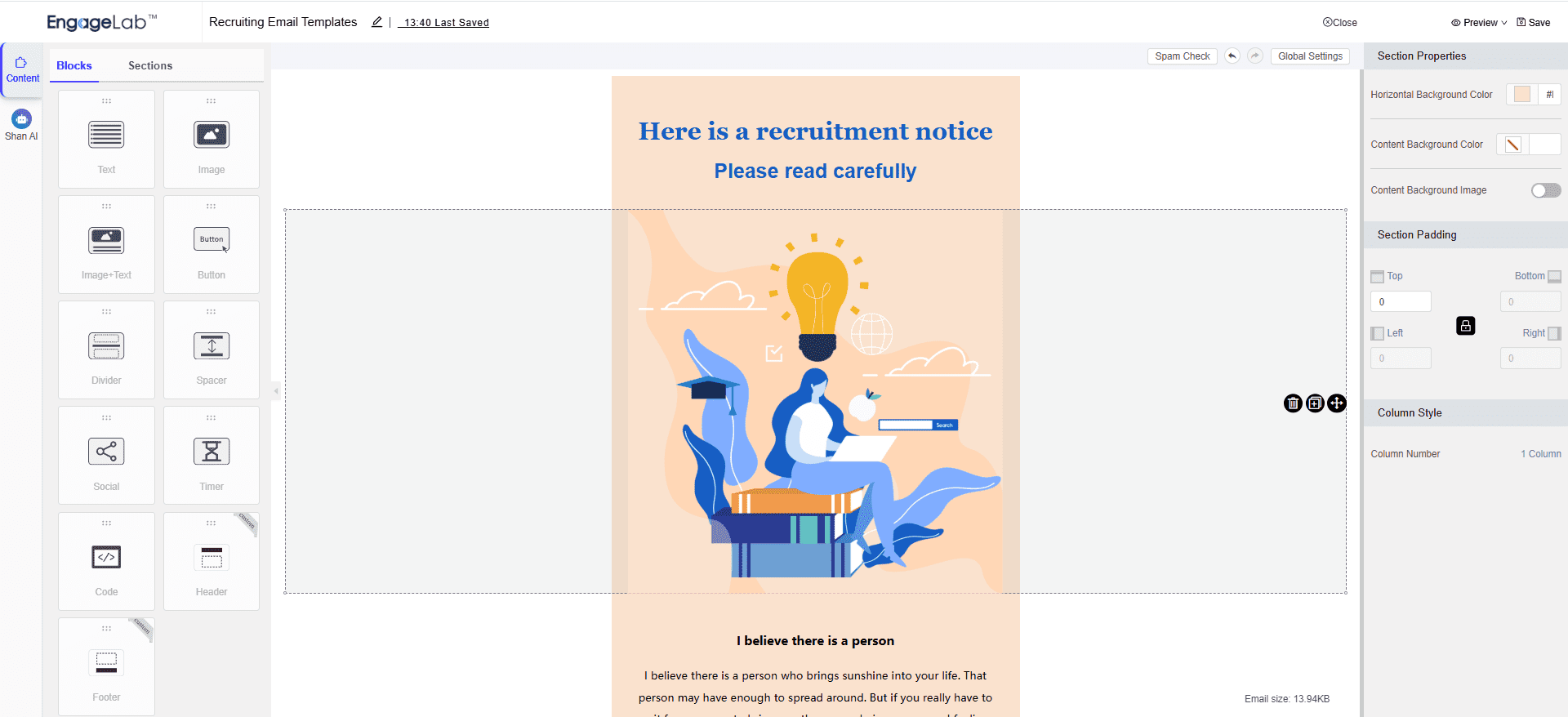Choose & Advanced Recruiting Email Templates Customization