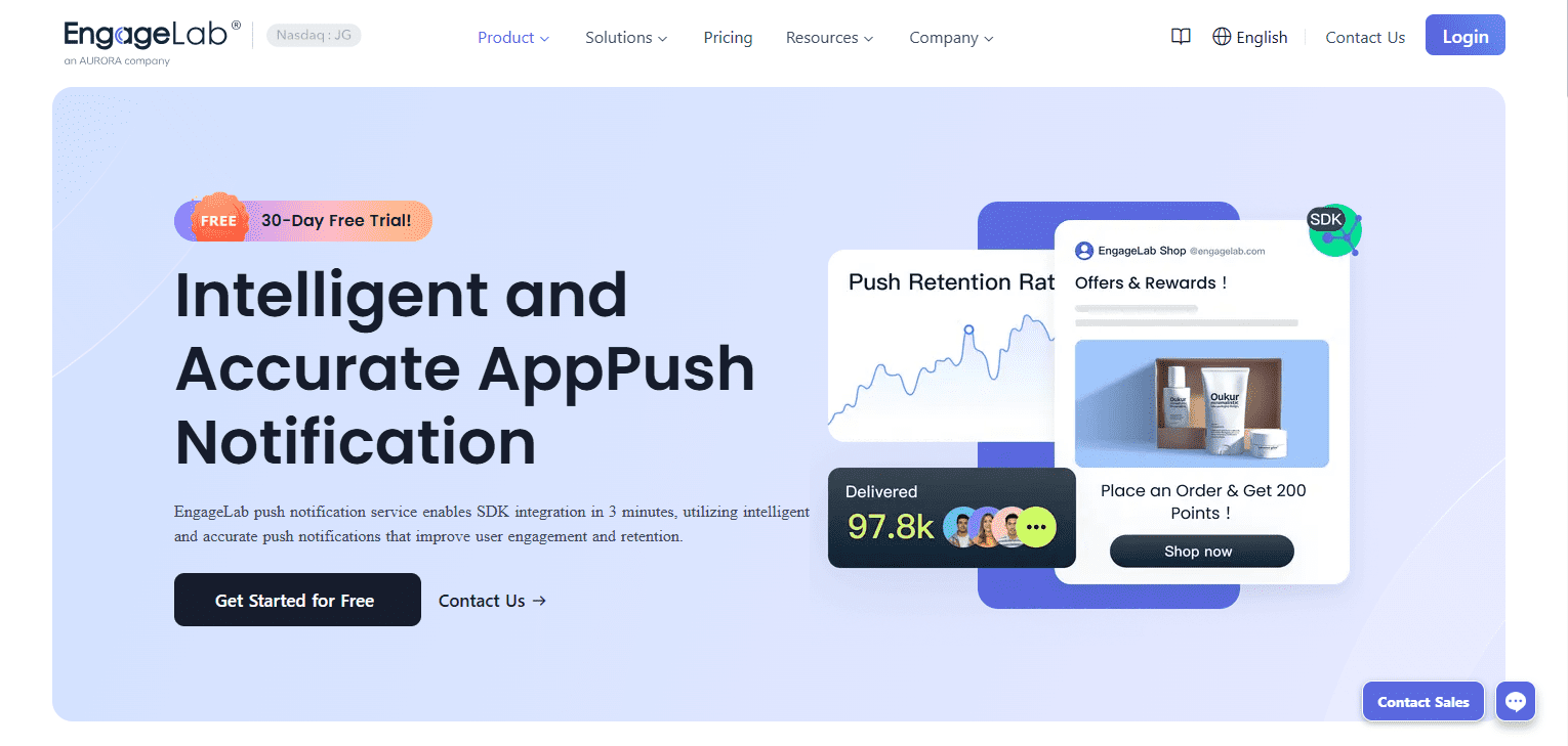 engagelab app push notification service