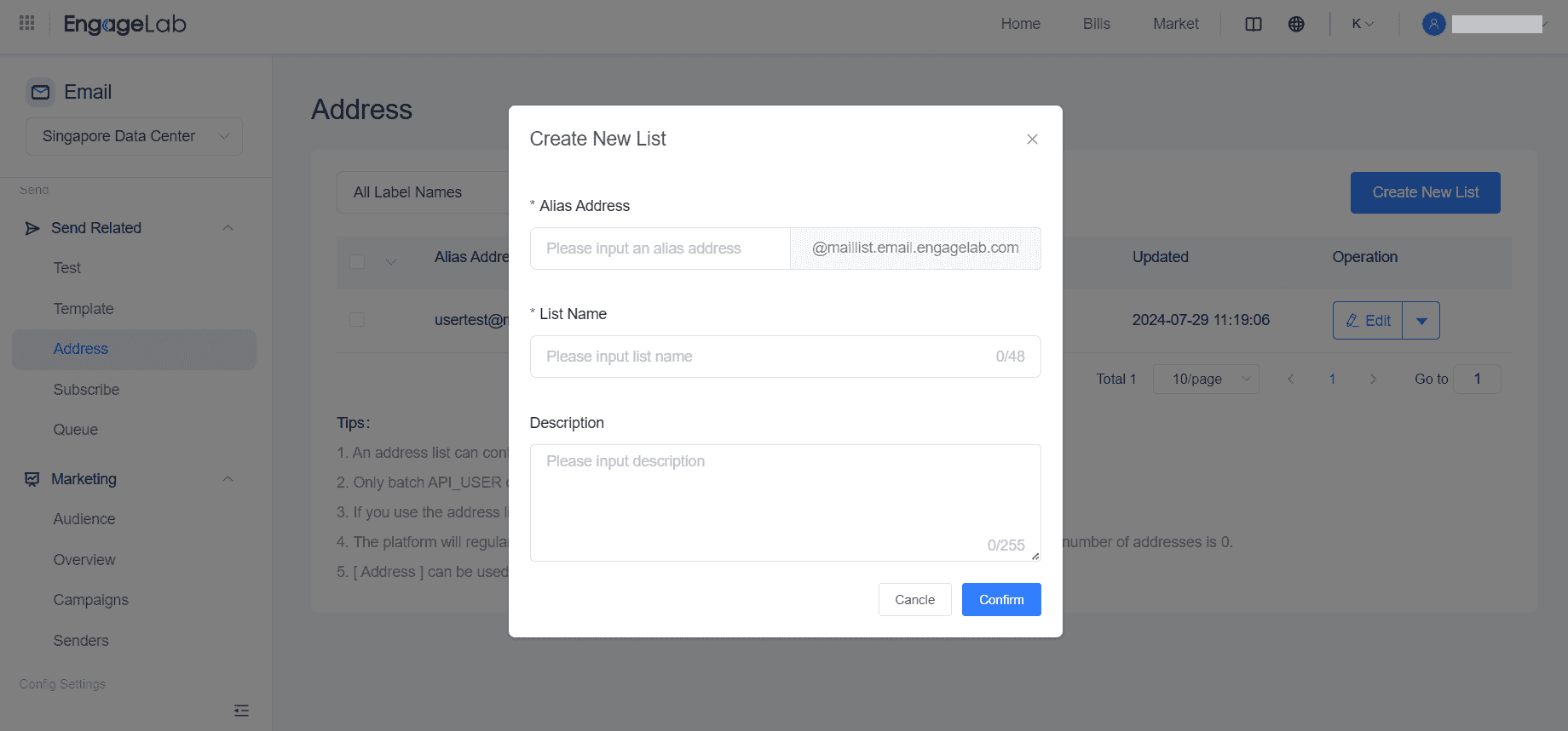 EngageLab email contact list segmentation to improve customer lifetime value