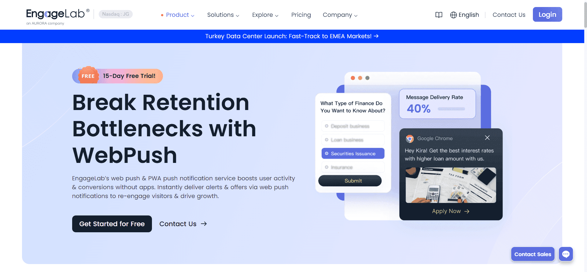 engagelab web push notification service