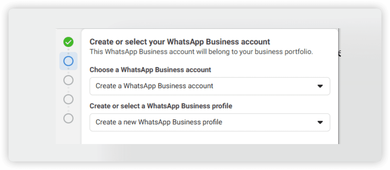 新建 WhatsApp 企業帳戶
