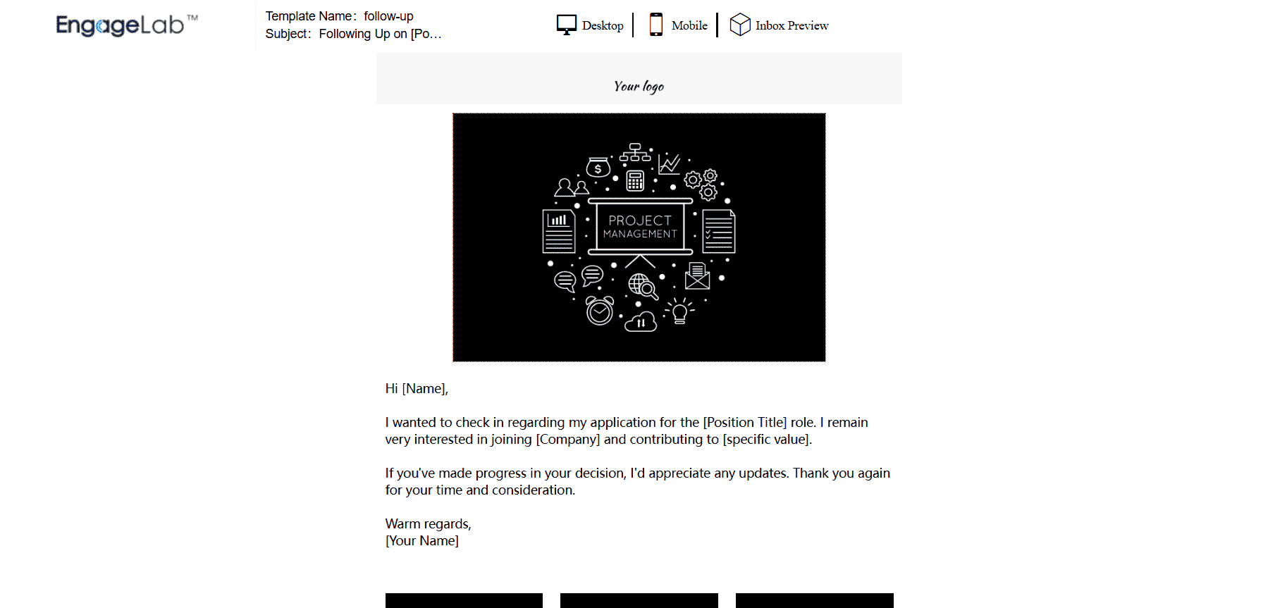 follow up email template after no response