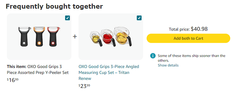 Cross-Selling with frequently bought together products to increase average order value and customer LTV