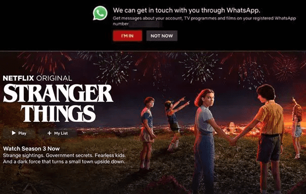 Netflix 的 WhatsApp 行銷活動