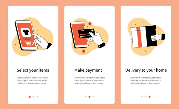 onboarding process of an ecommerce app
