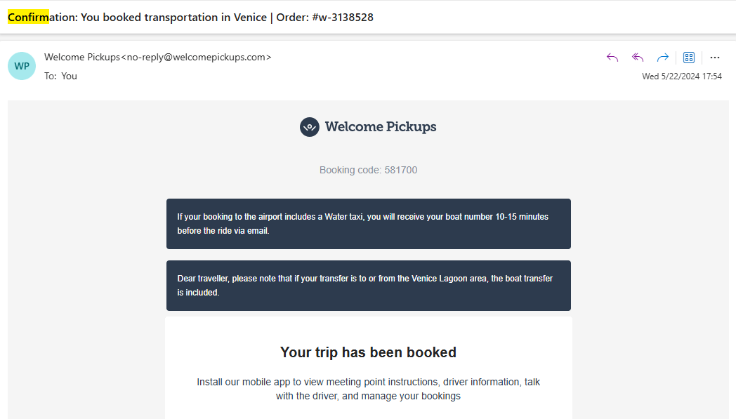 Use a clear subject line in your order confirmation
