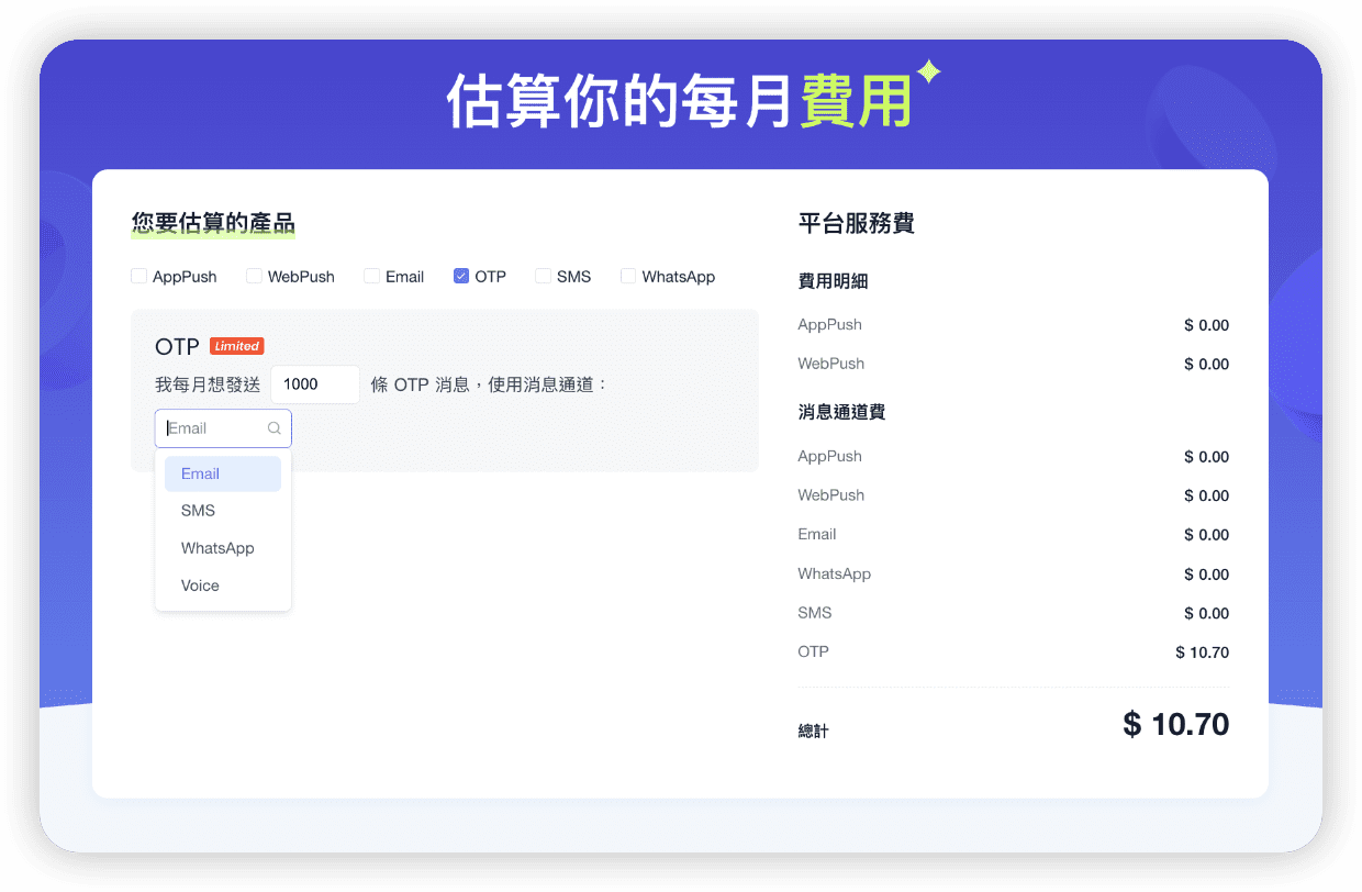 engagelab otp定價