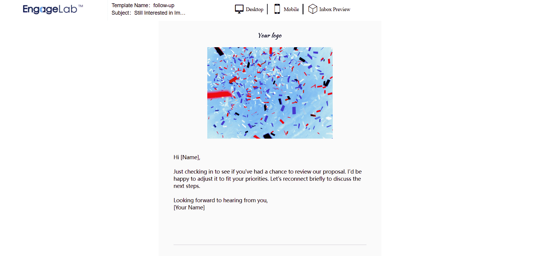 sales follow up email template reminder