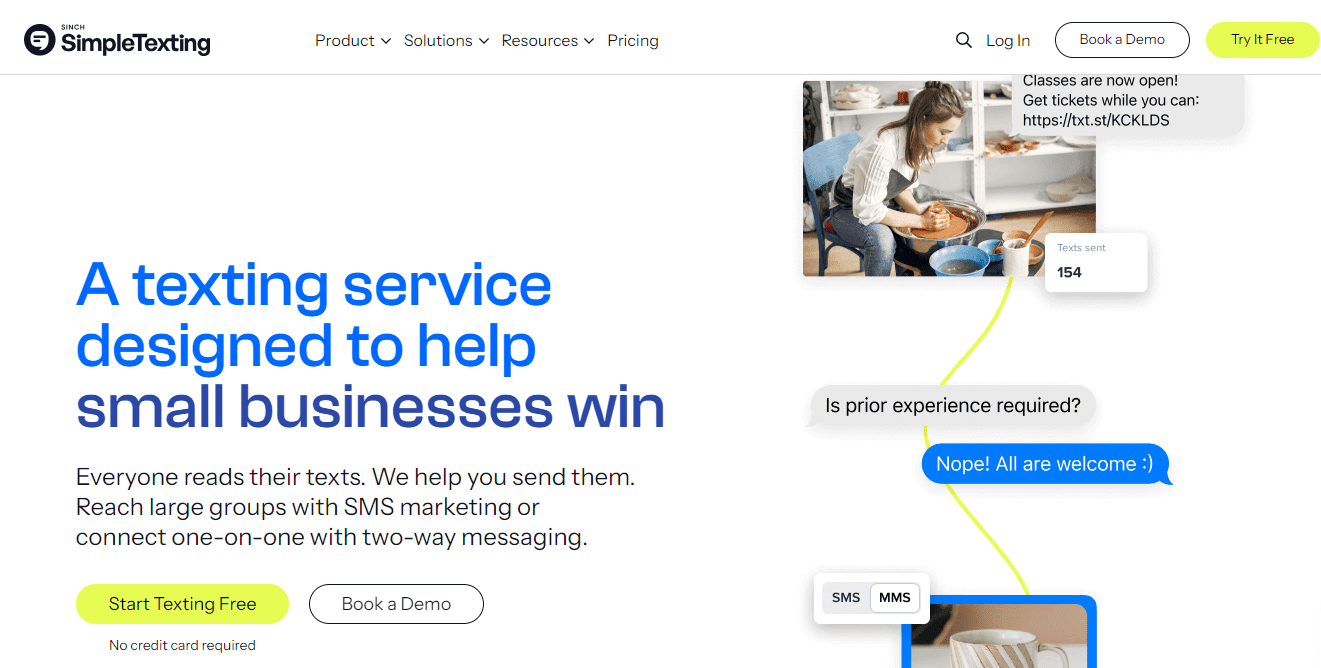 SMS service provider SimpleTexting