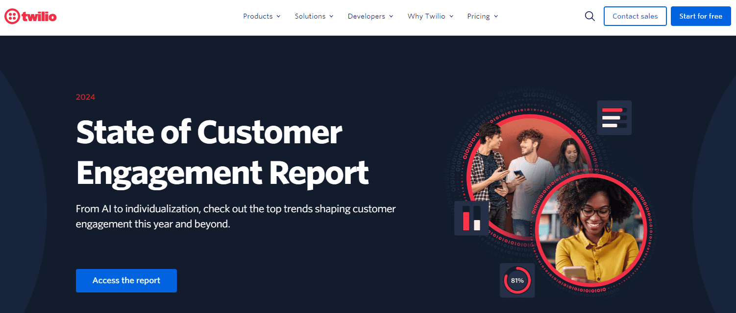 SMS service provider twillio
