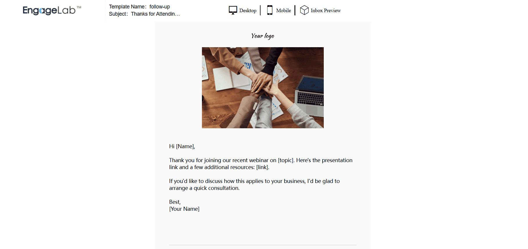 webinar follow up email template reminder