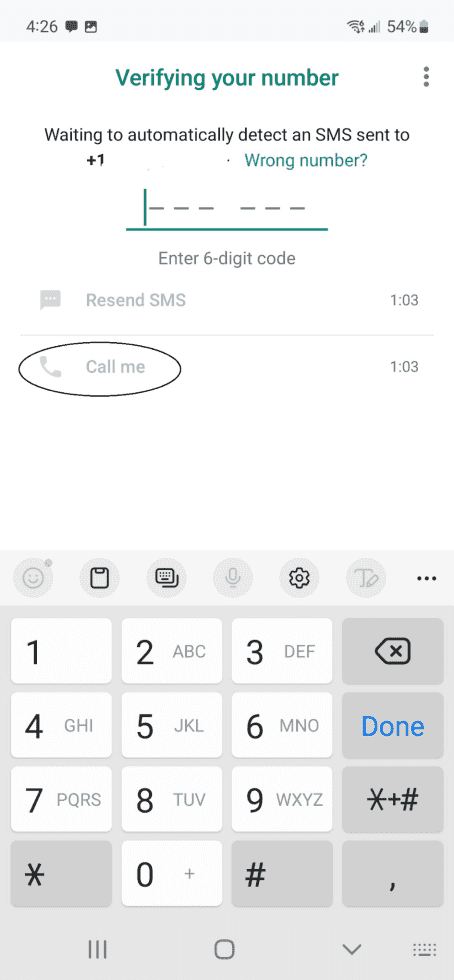 WhatsApp 號碼驗證