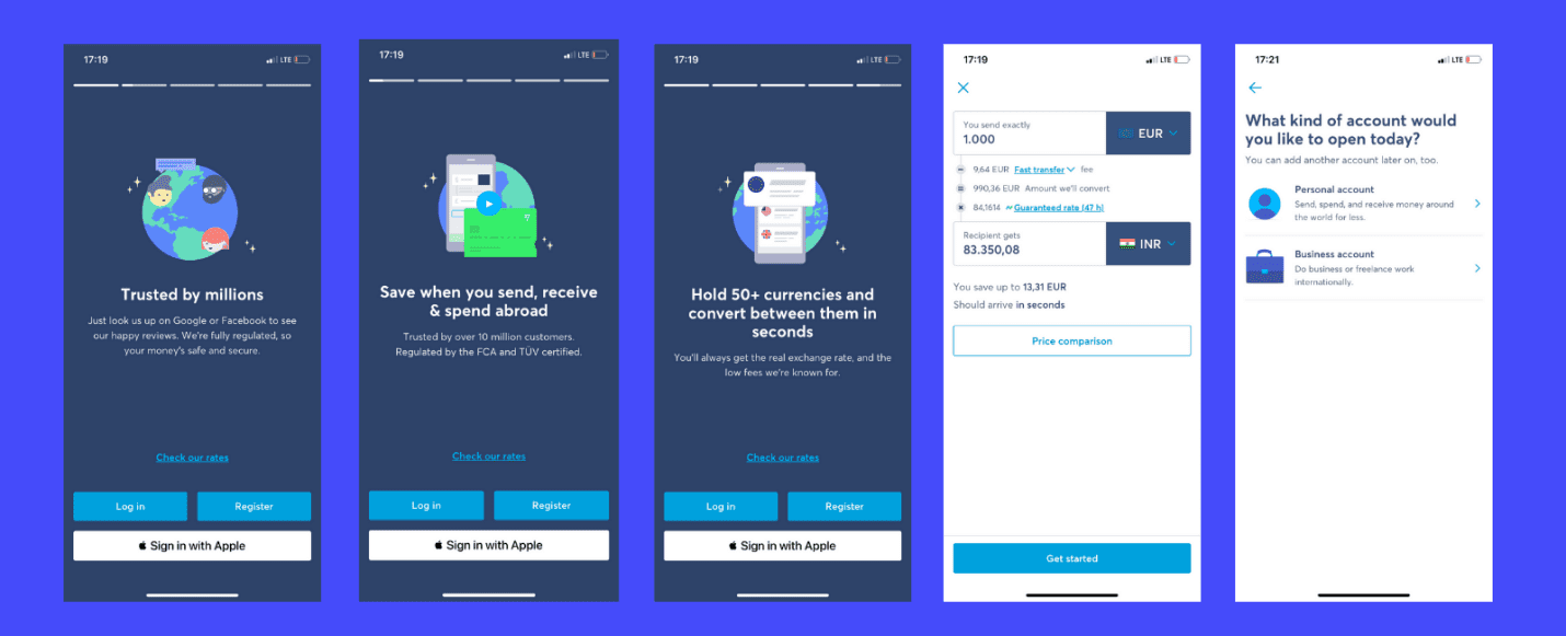 Wise onboarding steps
